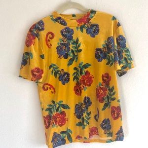 ZARA velour floral shirt